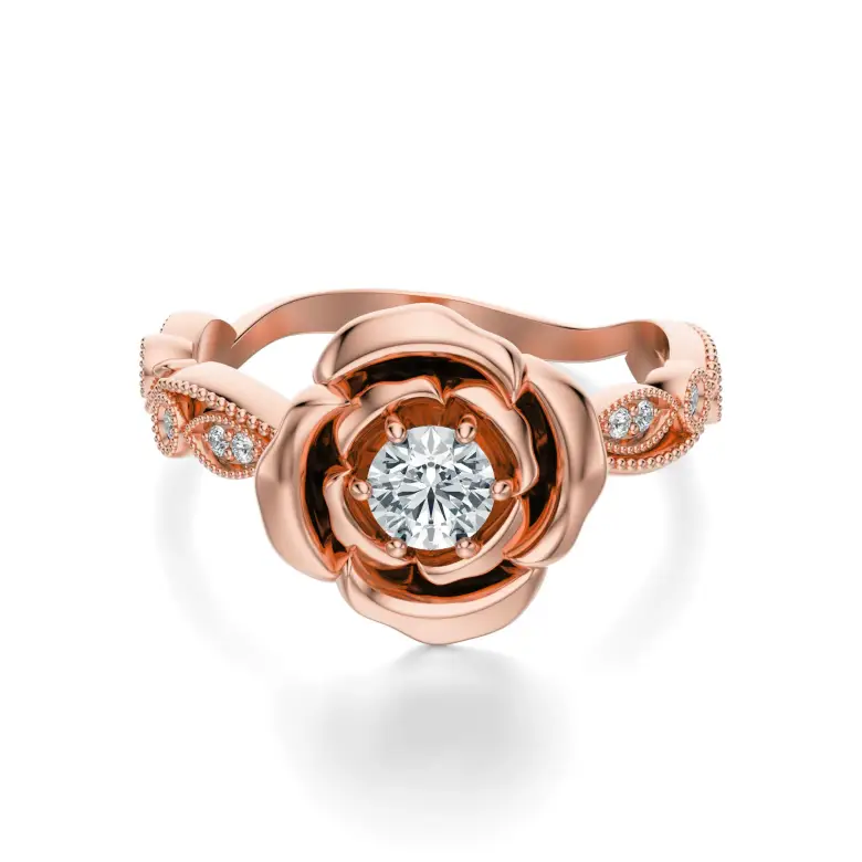 Pierścionek z różowego złota z diamentami AJPZ_145